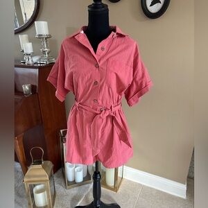 Free People Utility Belted Romper in Terracotta XS